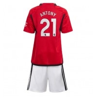 Dres Manchester United Antony #21 Domáci pre deti 2023-24 Krátky Rukáv (+ trenírky)